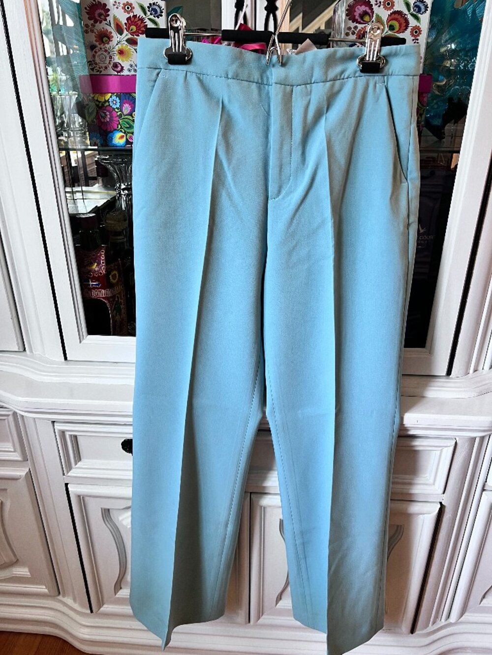 Zara Dusty Blue Wide Leg Trousers M